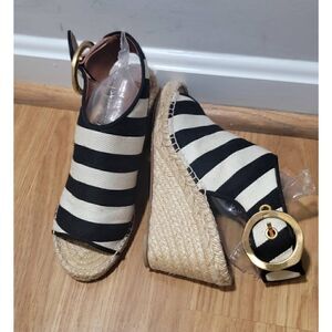 CELINE- Sandals - Stripes Wedge 6